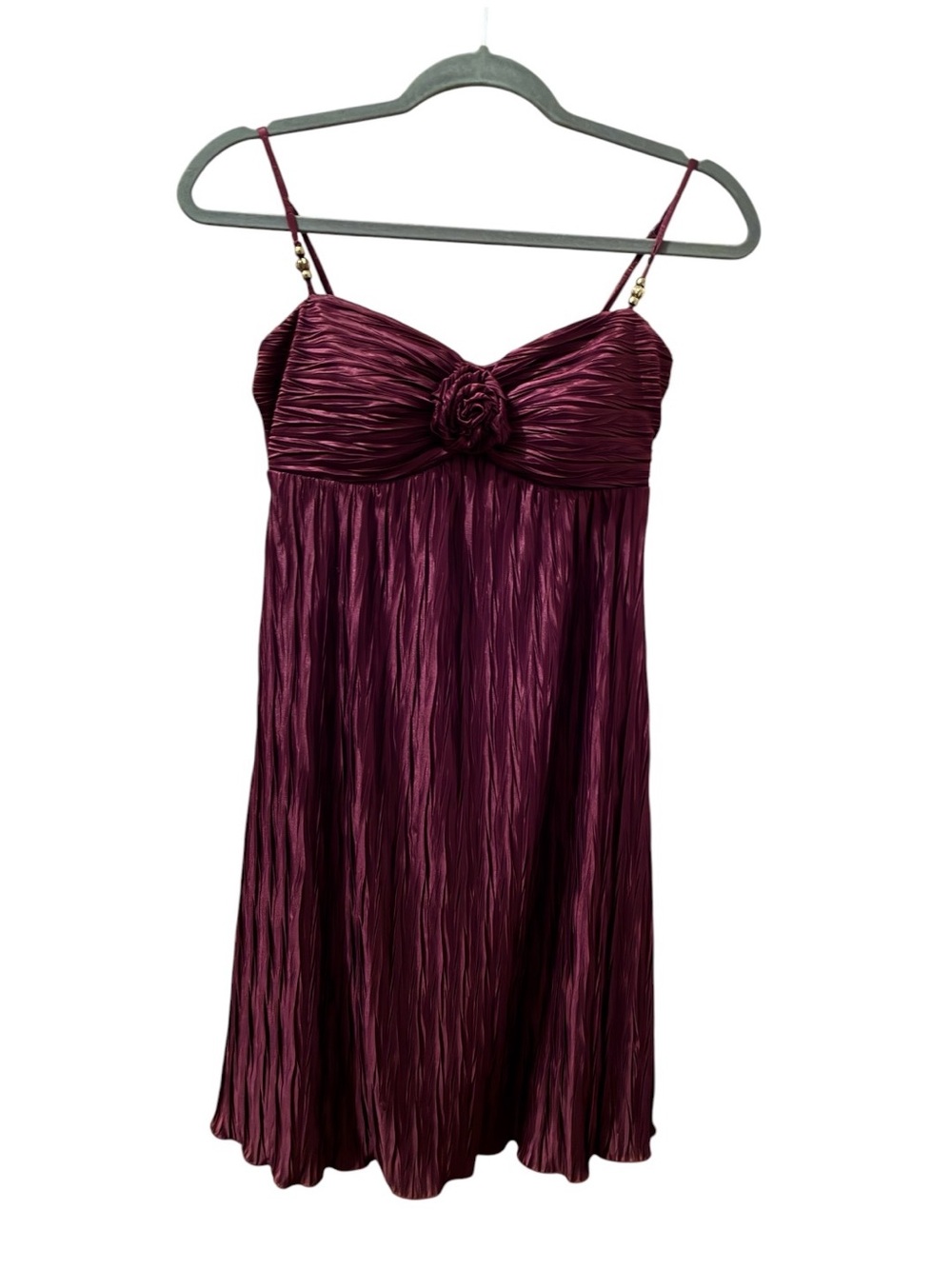 NWT SPEECHLESS BURGUNDY SATIN SPAGHETTI STRAP COCKTAIL DRESS SIZE S